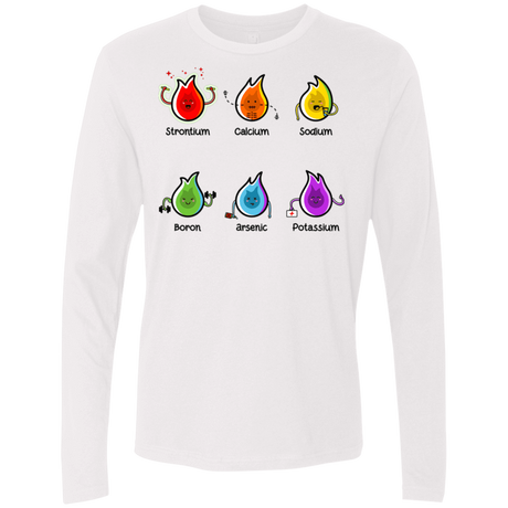 T-Shirts White / S Flaming Elements Science Men's Premium Long Sleeve