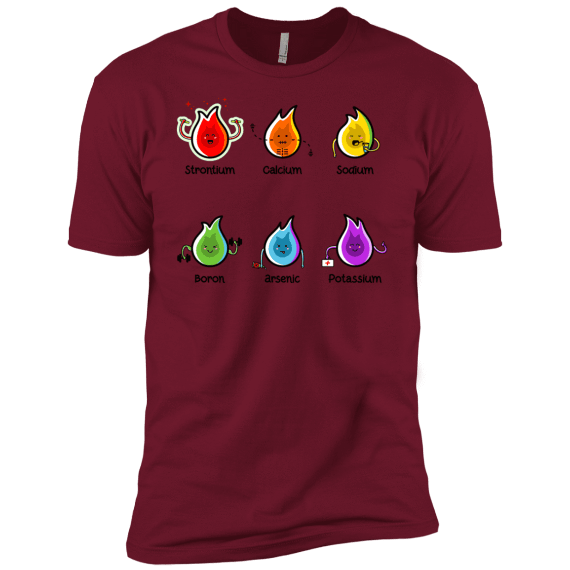 T-Shirts Cardinal / X-Small Flaming Elements Science Men's Premium T-Shirt