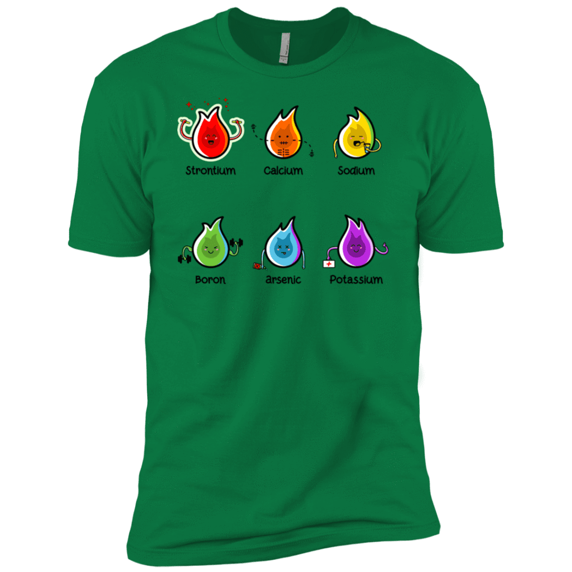 T-Shirts Kelly Green / X-Small Flaming Elements Science Men's Premium T-Shirt