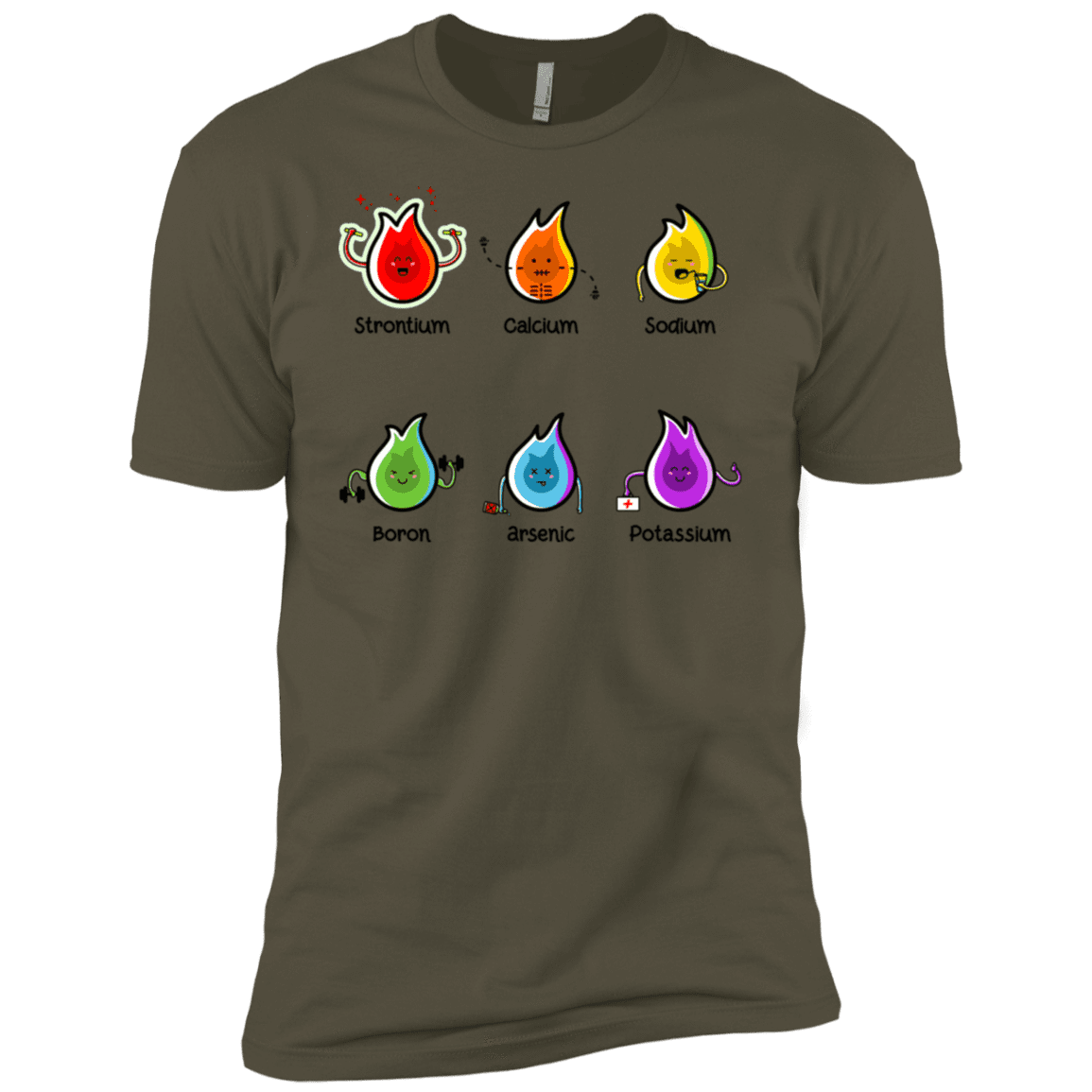 T-Shirts Military Green / X-Small Flaming Elements Science Men's Premium T-Shirt