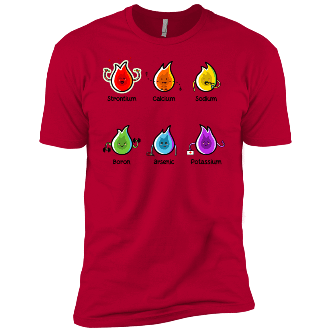 T-Shirts Red / X-Small Flaming Elements Science Men's Premium T-Shirt