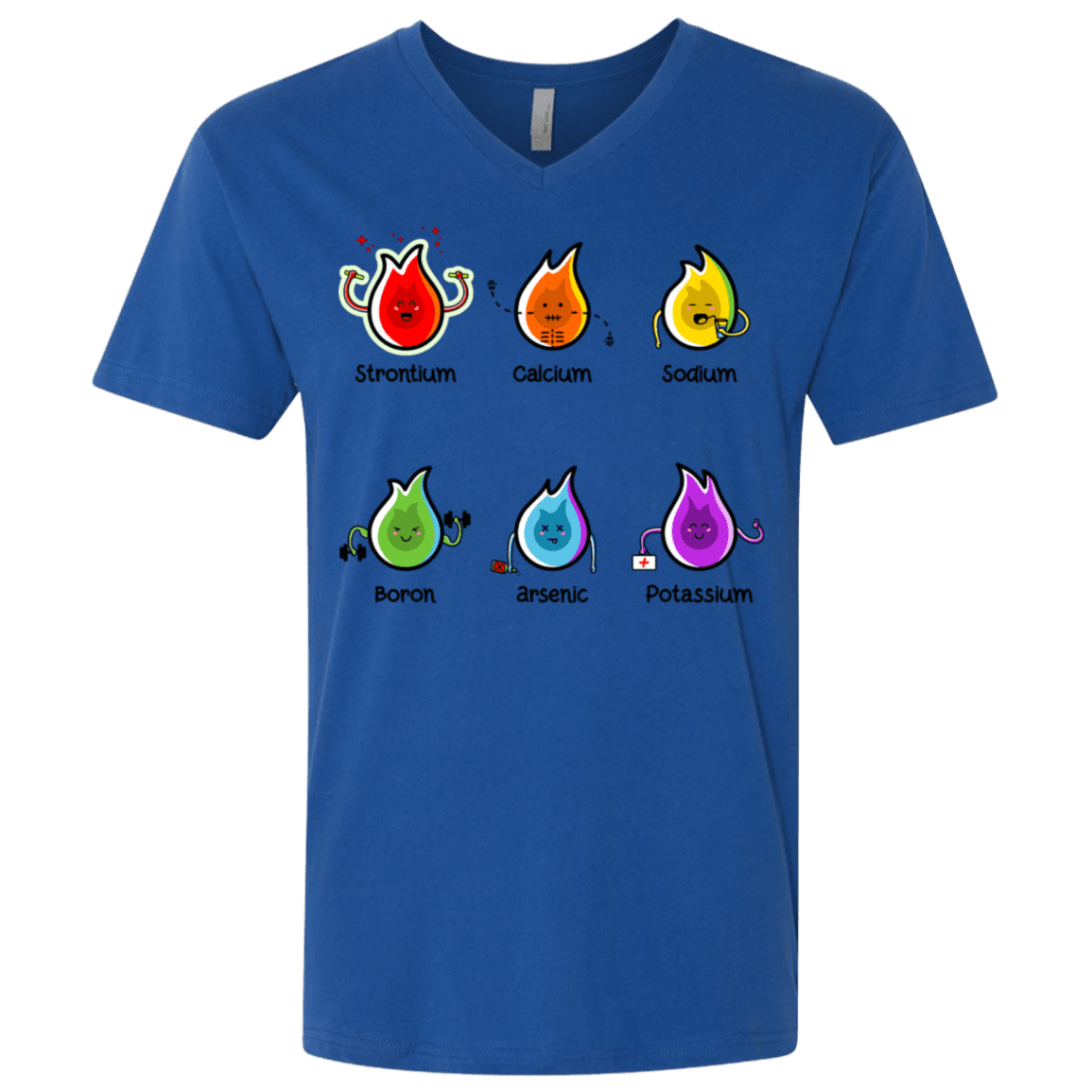 T-Shirts Royal / X-Small Flaming Elements Science Men's Premium V-Neck