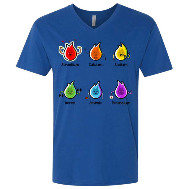 T-Shirts Royal / X-Small Flaming Elements Science Men's Premium V-Neck