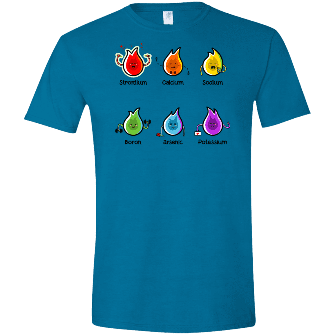 T-Shirts Antique Sapphire / S Flaming Elements Science Men's Semi-Fitted Softstyle