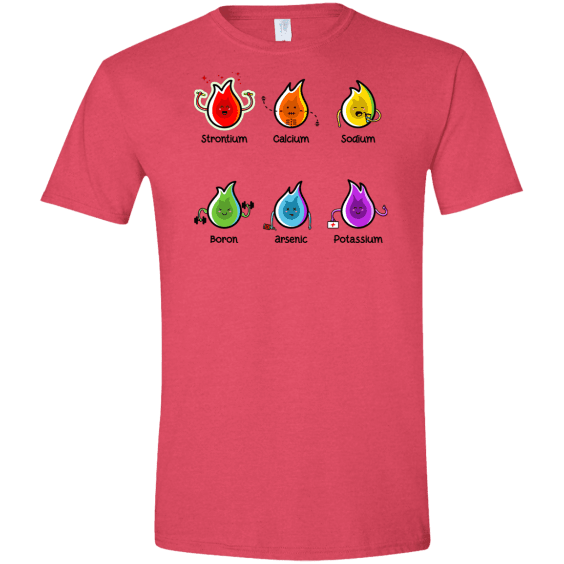 T-Shirts Heather Red / S Flaming Elements Science Men's Semi-Fitted Softstyle
