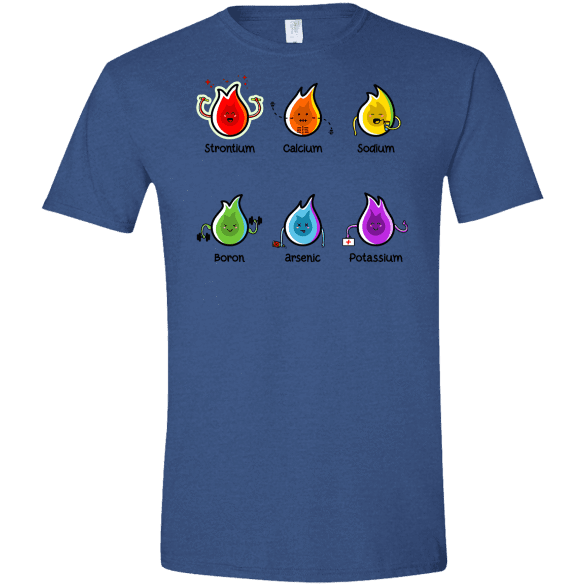 T-Shirts Heather Royal / X-Small Flaming Elements Science Men's Semi-Fitted Softstyle