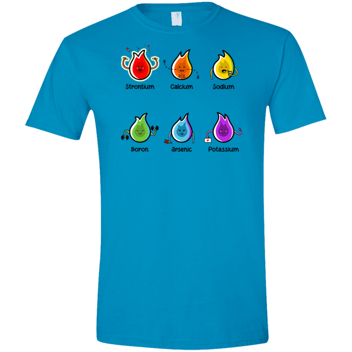 T-Shirts Sapphire / S Flaming Elements Science Men's Semi-Fitted Softstyle
