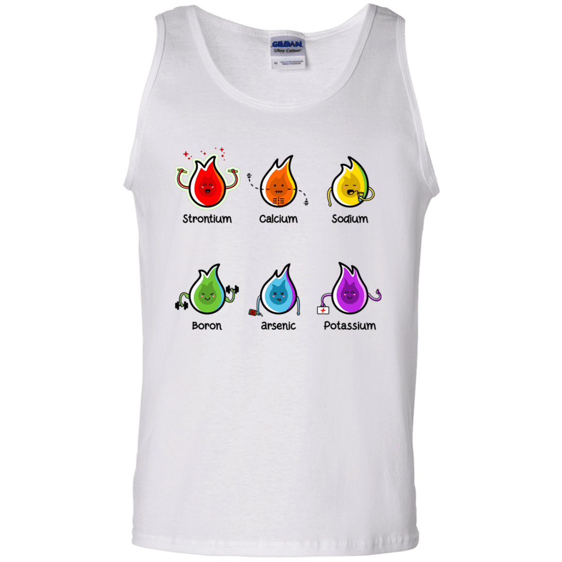 T-Shirts White / S Flaming Elements Science Men's Tank Top