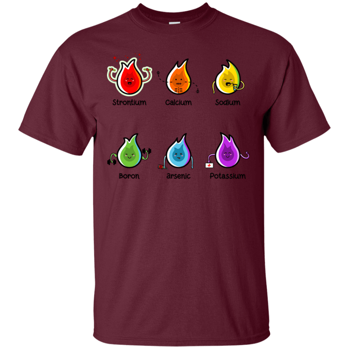T-Shirts Maroon / S Flaming Elements Science T-Shirt