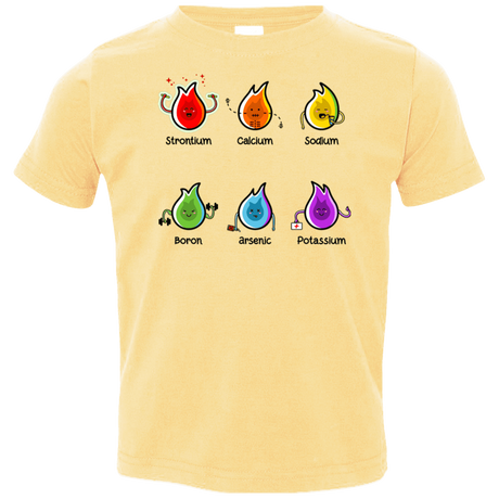 T-Shirts Butter / 2T Flaming Elements Science Toddler Premium T-Shirt