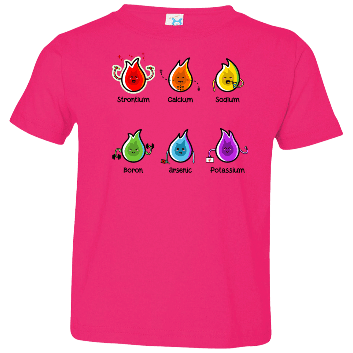 T-Shirts Hot Pink / 2T Flaming Elements Science Toddler Premium T-Shirt