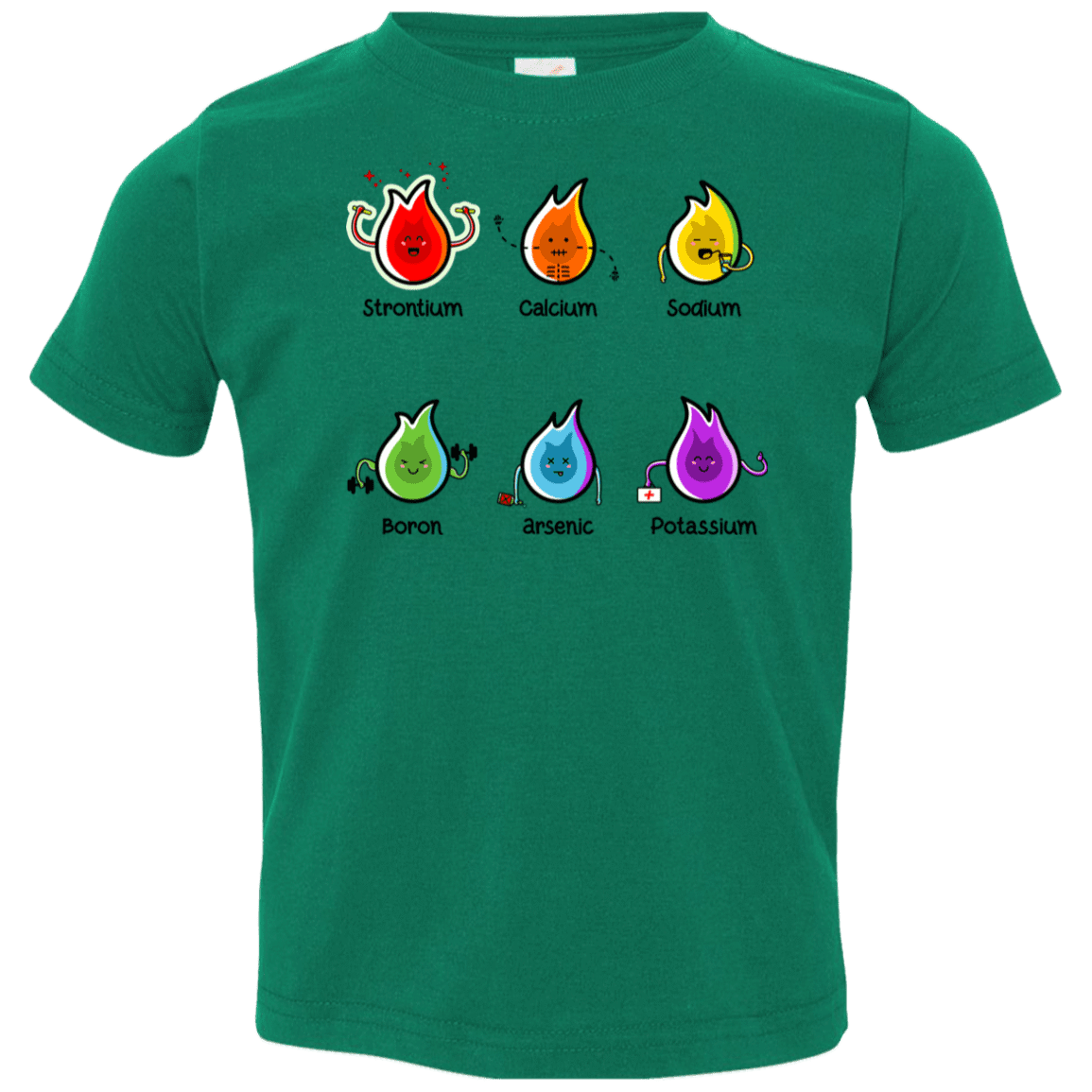 T-Shirts Kelly / 2T Flaming Elements Science Toddler Premium T-Shirt