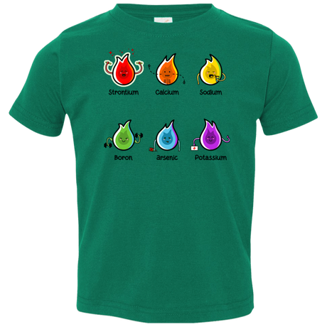 T-Shirts Kelly / 2T Flaming Elements Science Toddler Premium T-Shirt