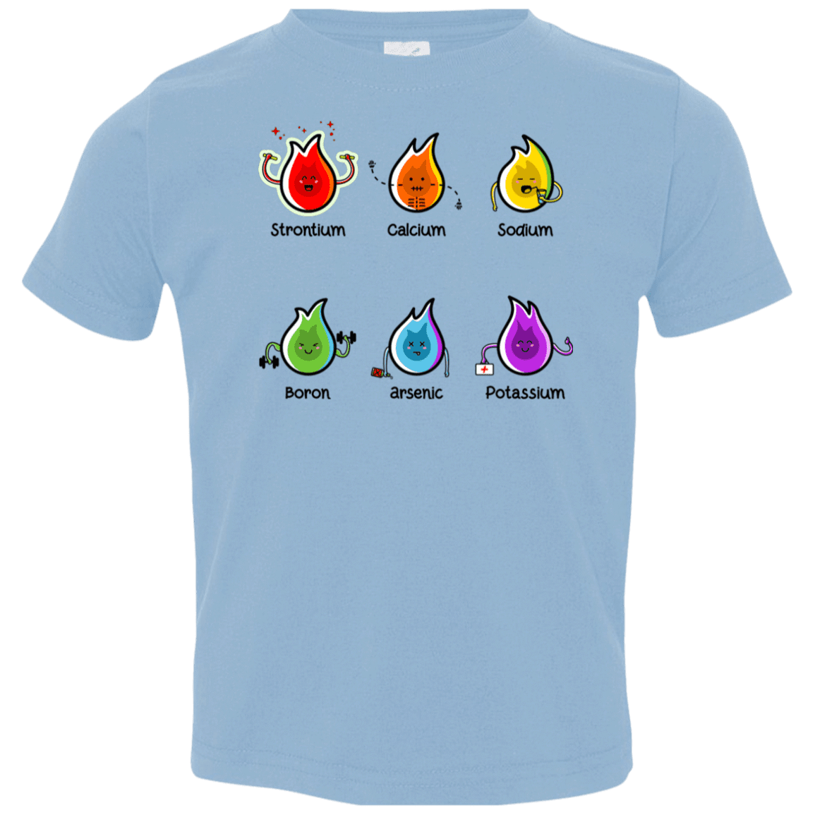 T-Shirts Light Blue / 2T Flaming Elements Science Toddler Premium T-Shirt