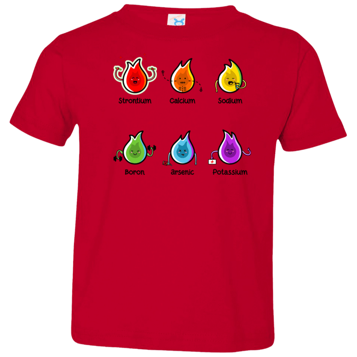 T-Shirts Red / 2T Flaming Elements Science Toddler Premium T-Shirt