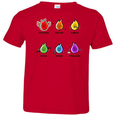 T-Shirts Red / 2T Flaming Elements Science Toddler Premium T-Shirt