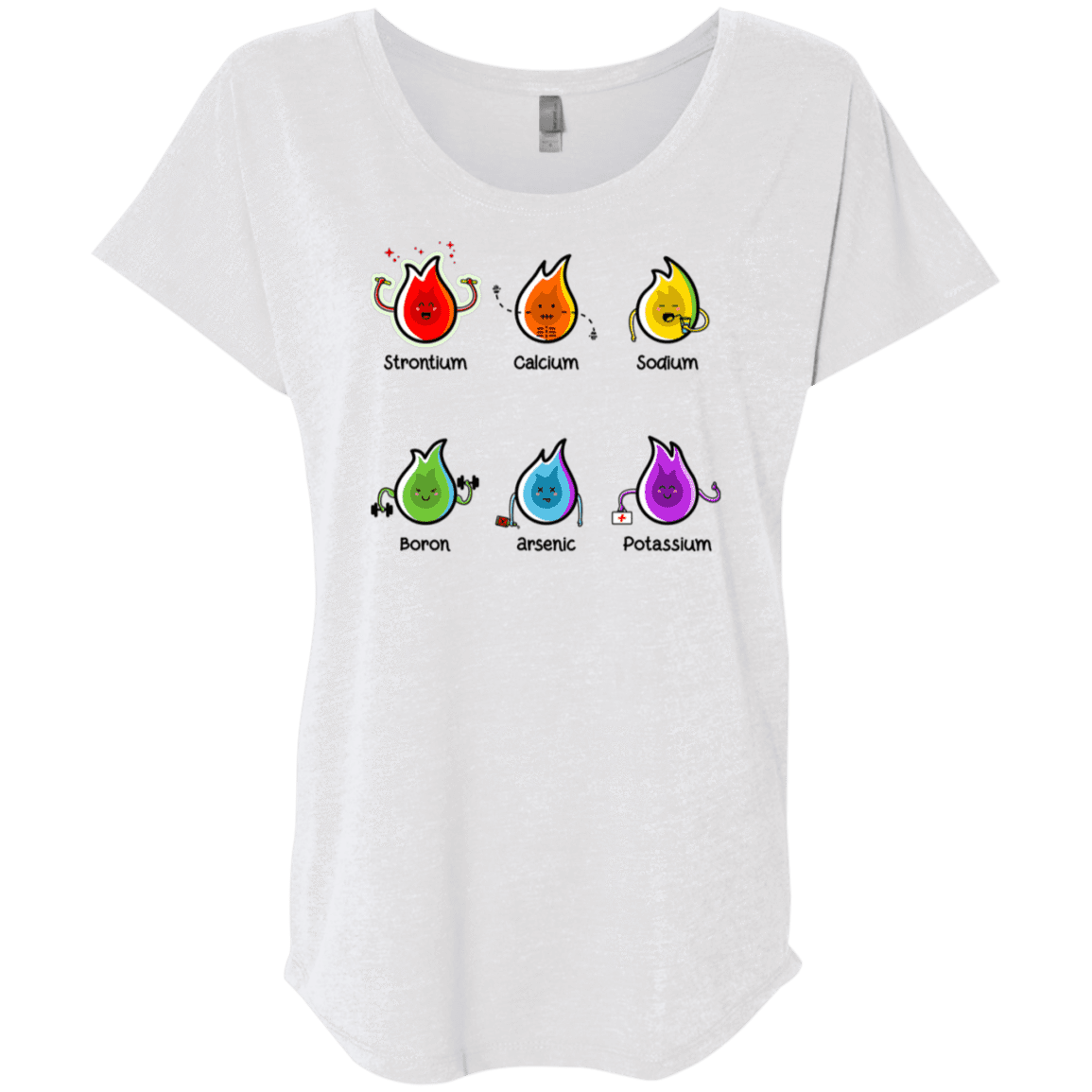 T-Shirts Heather White / X-Small Flaming Elements Science Triblend Dolman Sleeve