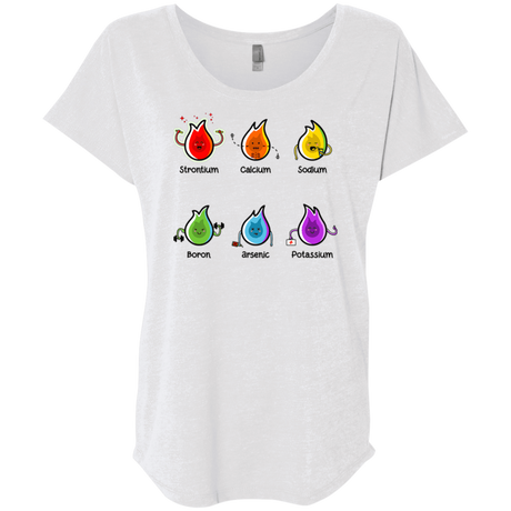 T-Shirts Heather White / X-Small Flaming Elements Science Triblend Dolman Sleeve