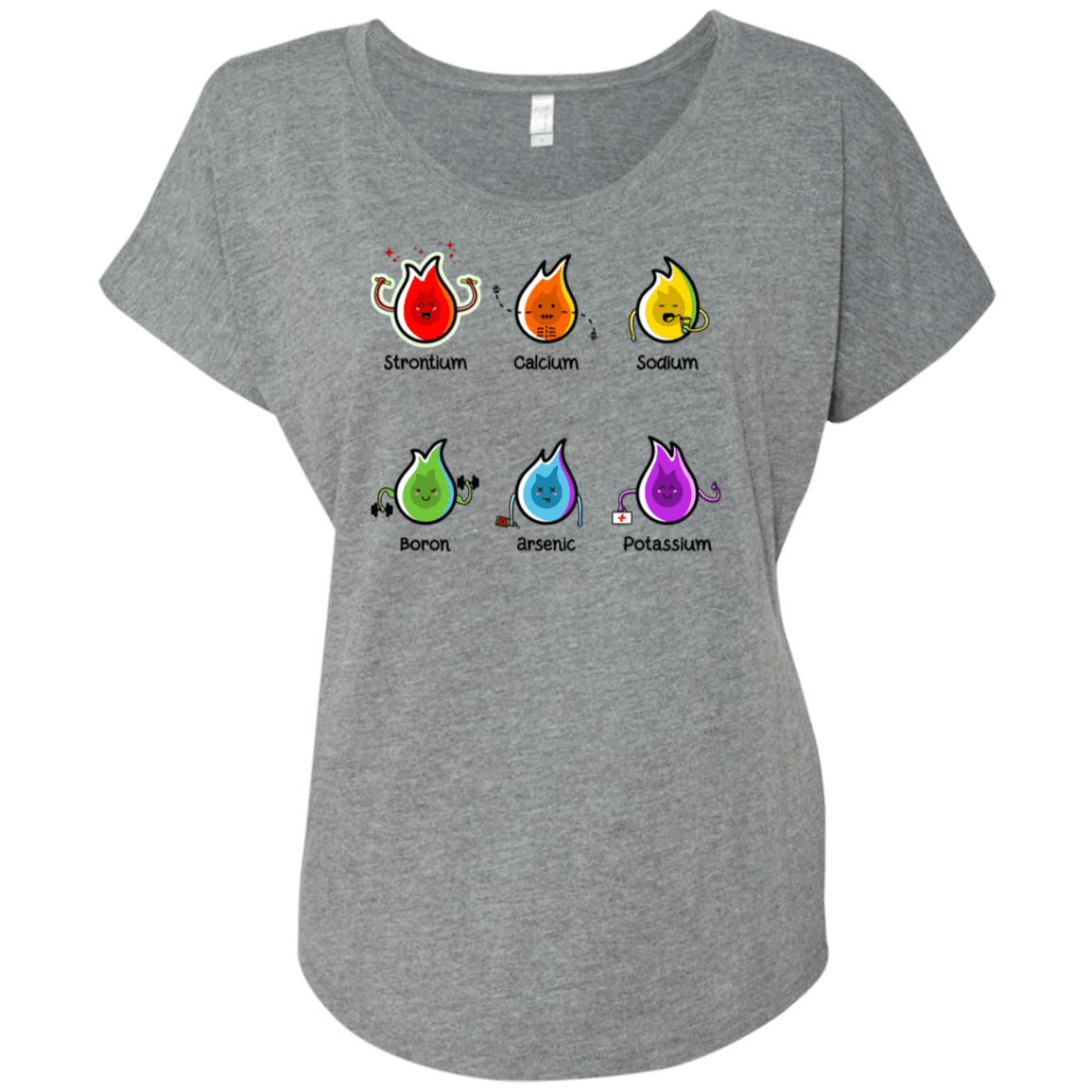 T-Shirts Premium Heather / X-Small Flaming Elements Science Triblend Dolman Sleeve