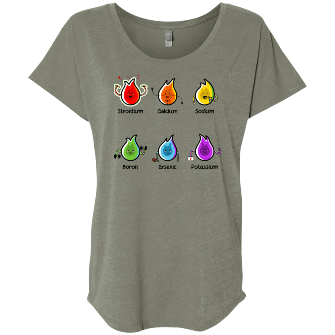 T-Shirts Venetian Grey / X-Small Flaming Elements Science Triblend Dolman Sleeve