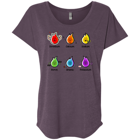 T-Shirts Vintage Purple / X-Small Flaming Elements Science Triblend Dolman Sleeve