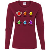 T-Shirts Cardinal / S Flaming Elements Science Women's Long Sleeve T-Shirt