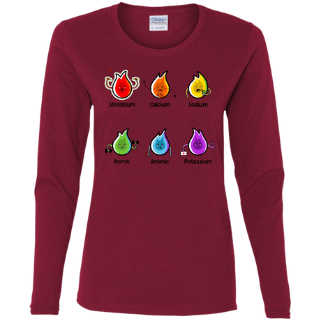 T-Shirts Cardinal / S Flaming Elements Science Women's Long Sleeve T-Shirt