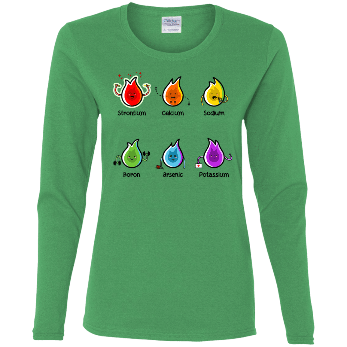 T-Shirts Irish Green / S Flaming Elements Science Women's Long Sleeve T-Shirt