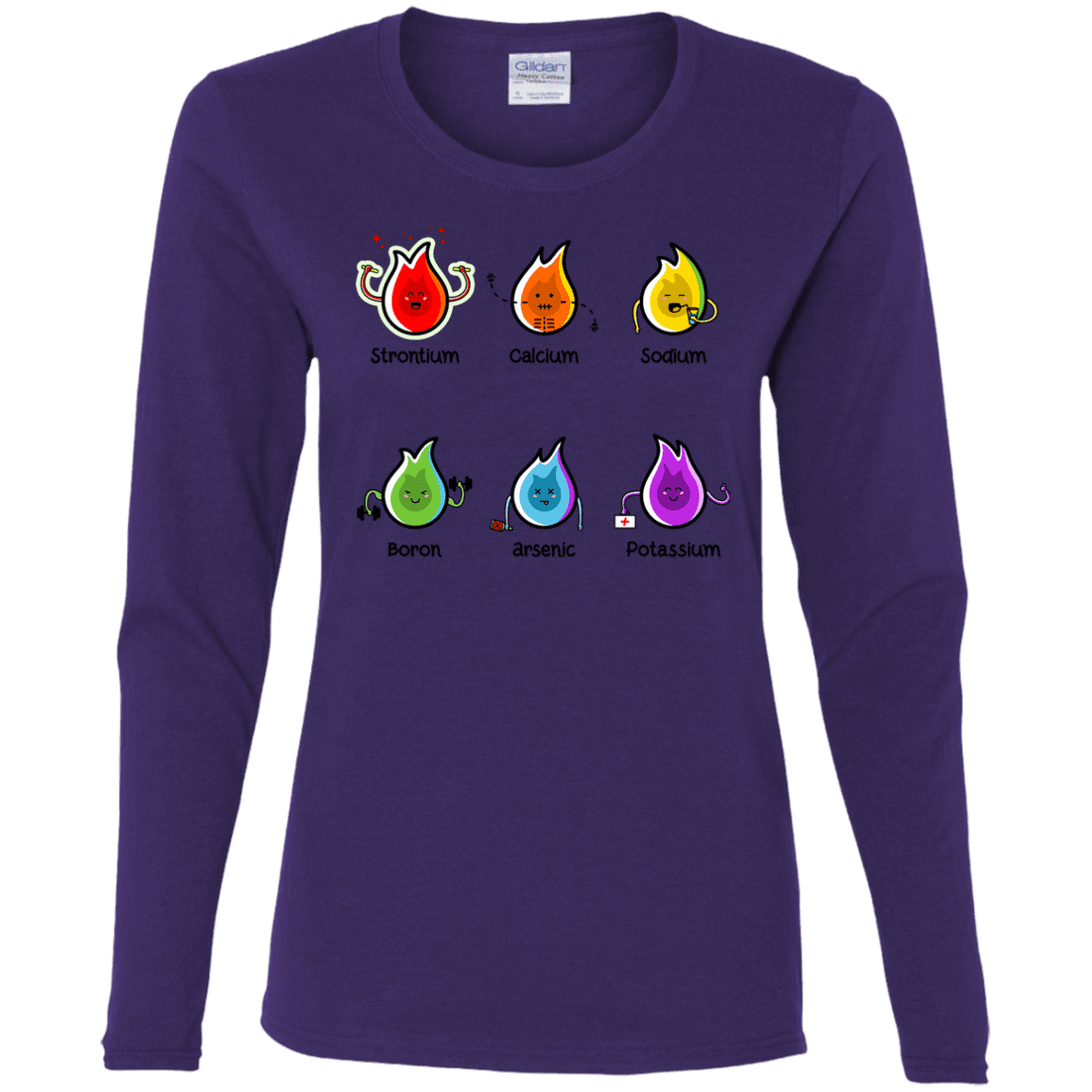 T-Shirts Purple / S Flaming Elements Science Women's Long Sleeve T-Shirt