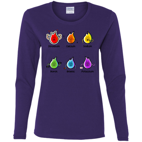 T-Shirts Purple / S Flaming Elements Science Women's Long Sleeve T-Shirt