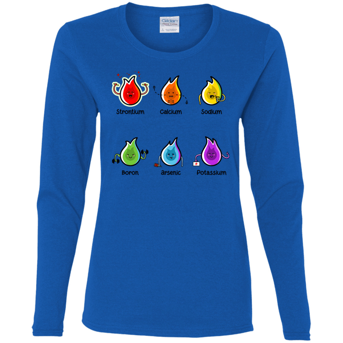 T-Shirts Royal / S Flaming Elements Science Women's Long Sleeve T-Shirt