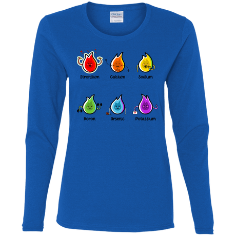 T-Shirts Royal / S Flaming Elements Science Women's Long Sleeve T-Shirt