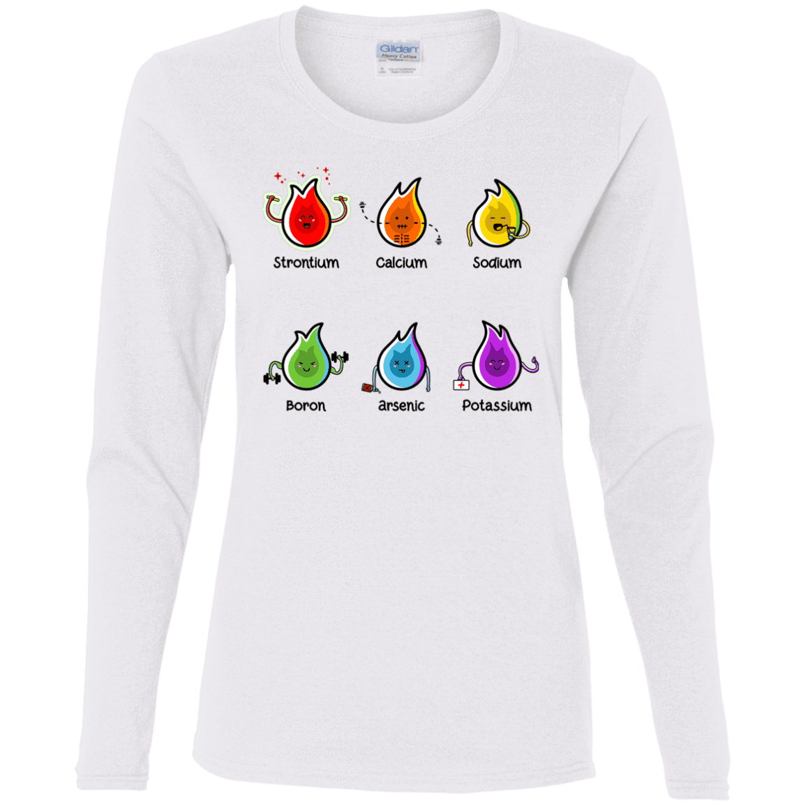 T-Shirts White / S Flaming Elements Science Women's Long Sleeve T-Shirt