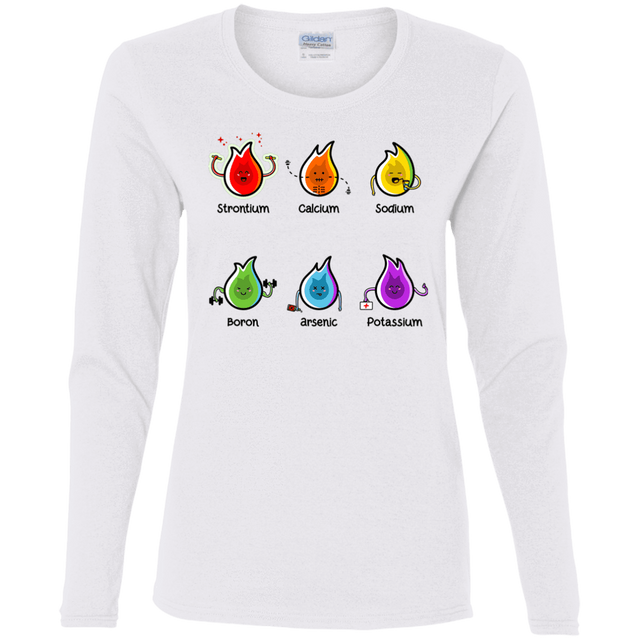 T-Shirts White / S Flaming Elements Science Women's Long Sleeve T-Shirt