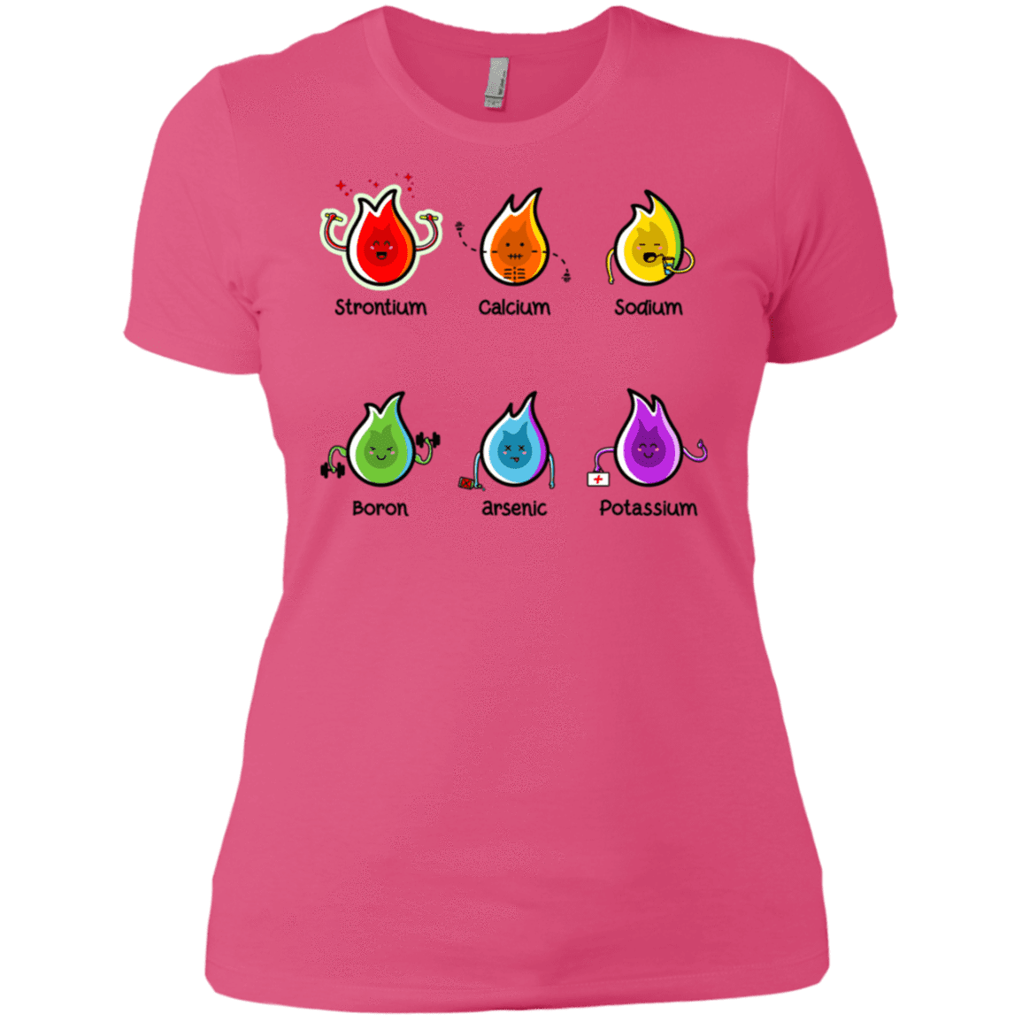 T-Shirts Hot Pink / X-Small Flaming Elements Science Women's Premium T-Shirt