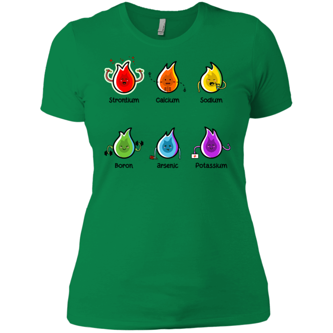 T-Shirts Kelly Green / X-Small Flaming Elements Science Women's Premium T-Shirt