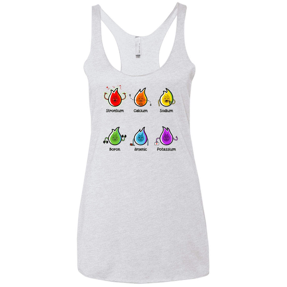 T-Shirts Heather White / X-Small Flaming Elements Science Women's Triblend Racerback Tank