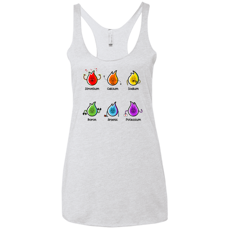 T-Shirts Heather White / X-Small Flaming Elements Science Women's Triblend Racerback Tank
