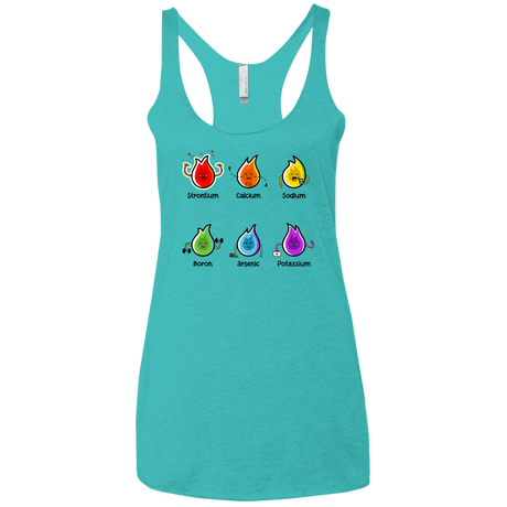 T-Shirts Tahiti Blue / X-Small Flaming Elements Science Women's Triblend Racerback Tank