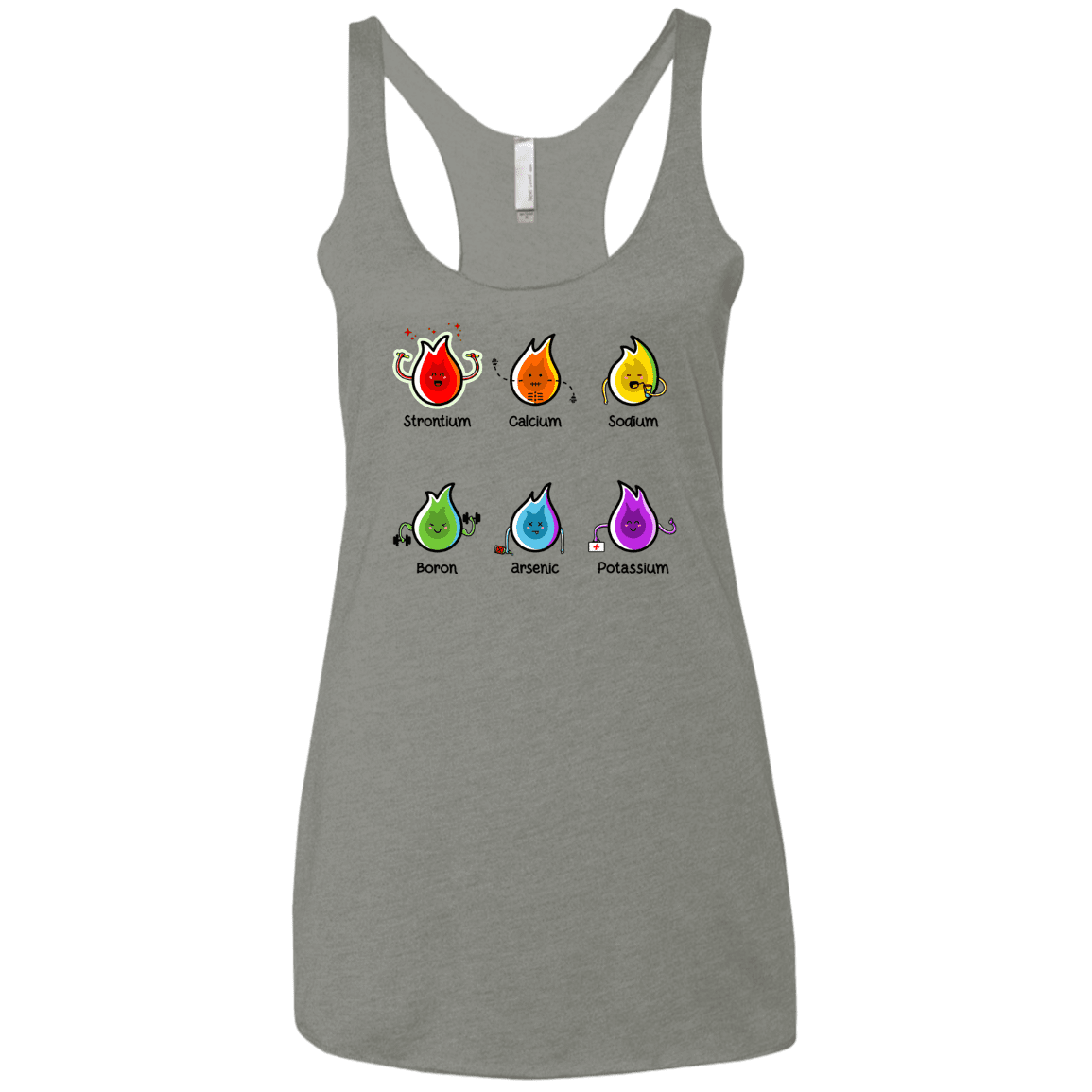 T-Shirts Venetian Grey / X-Small Flaming Elements Science Women's Triblend Racerback Tank