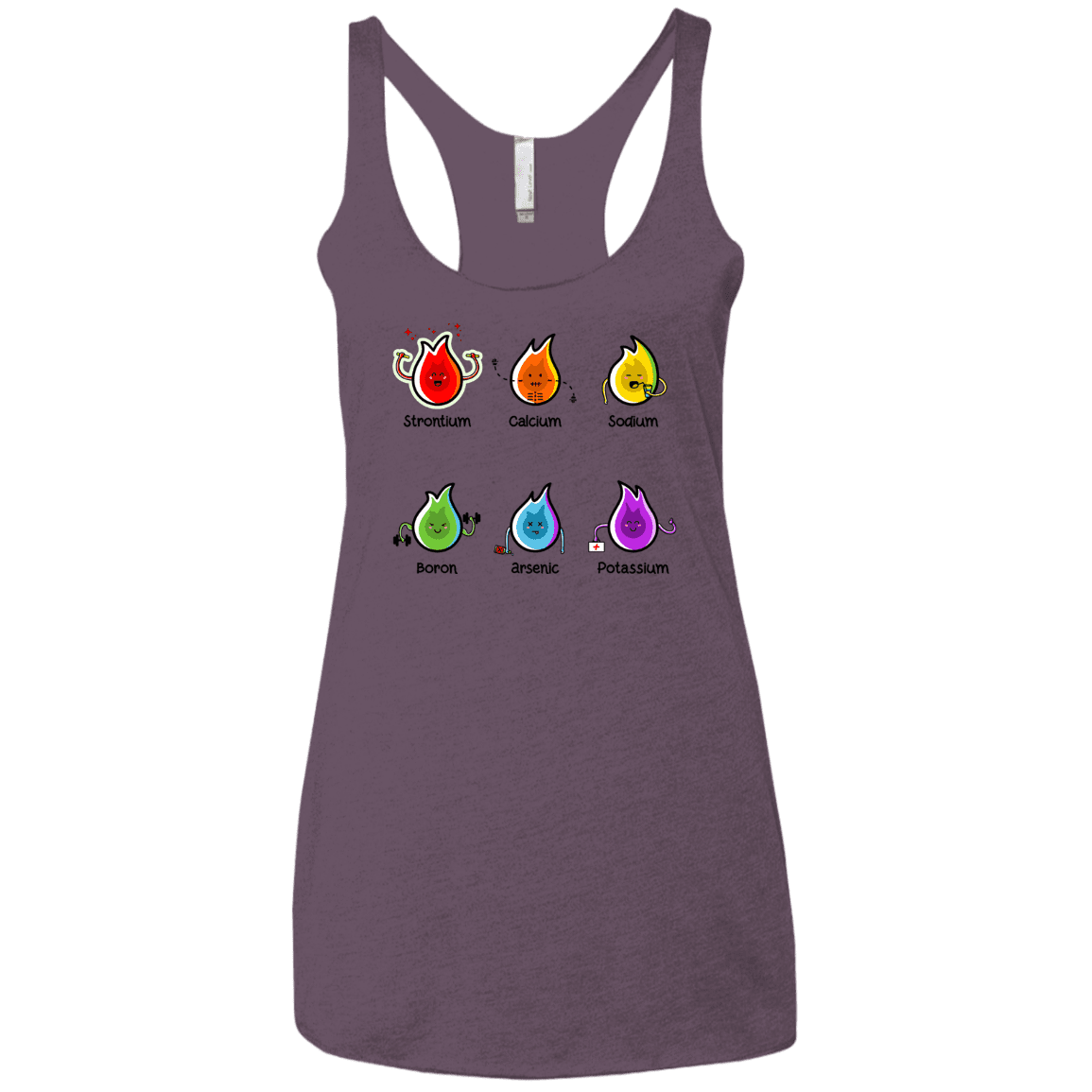T-Shirts Vintage Purple / X-Small Flaming Elements Science Women's Triblend Racerback Tank