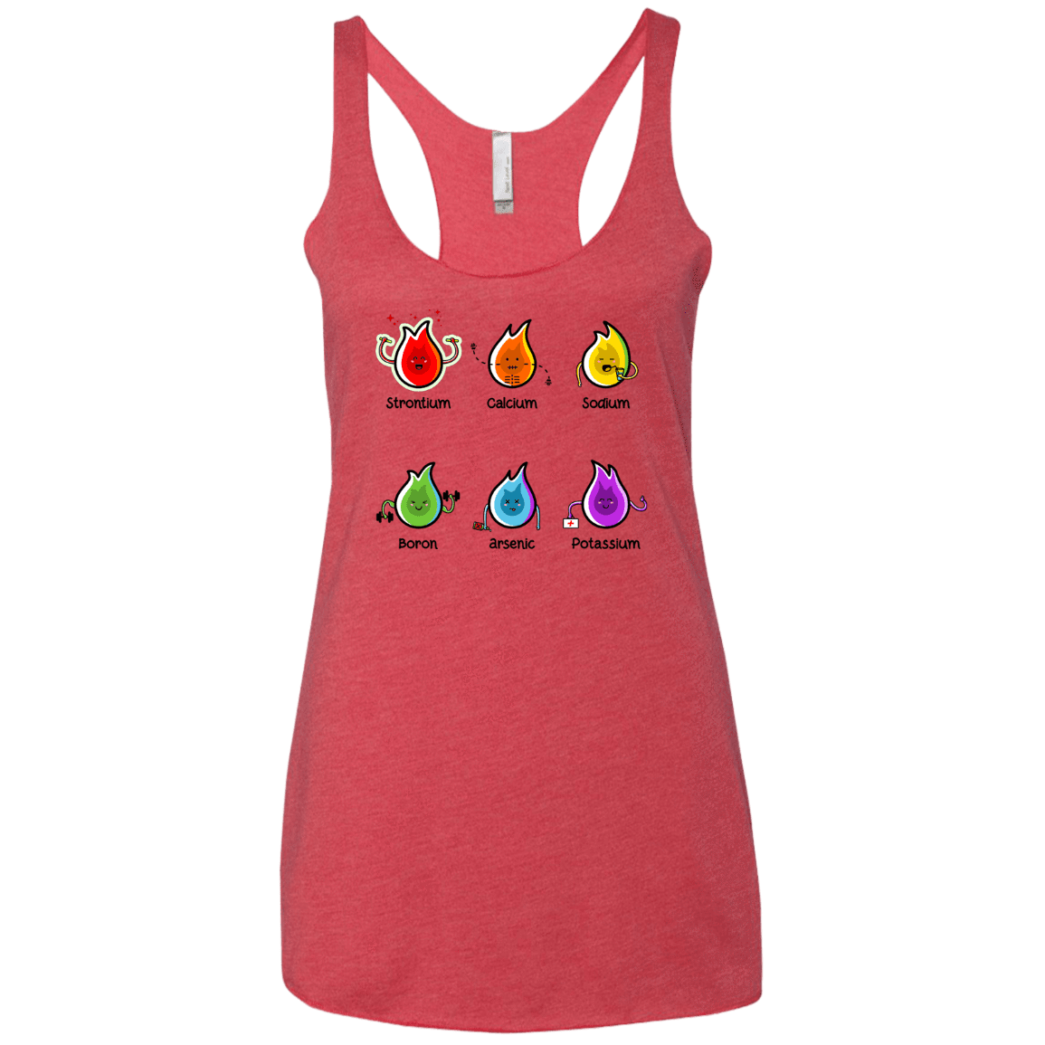 T-Shirts Vintage Red / X-Small Flaming Elements Science Women's Triblend Racerback Tank