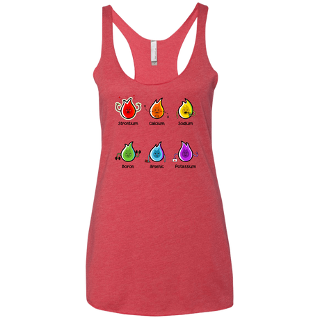 T-Shirts Vintage Red / X-Small Flaming Elements Science Women's Triblend Racerback Tank