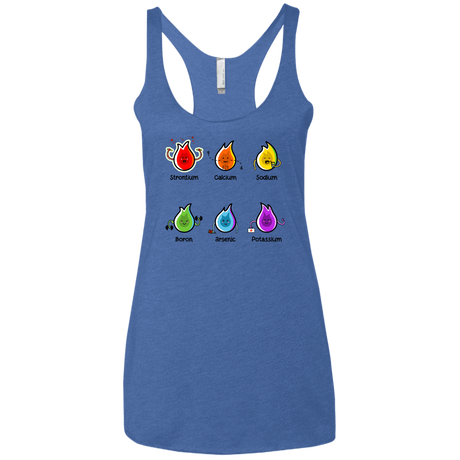 T-Shirts Vintage Royal / X-Small Flaming Elements Science Women's Triblend Racerback Tank