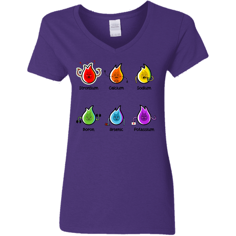 T-Shirts Purple / S Flaming Elements Science Women's V-Neck T-Shirt