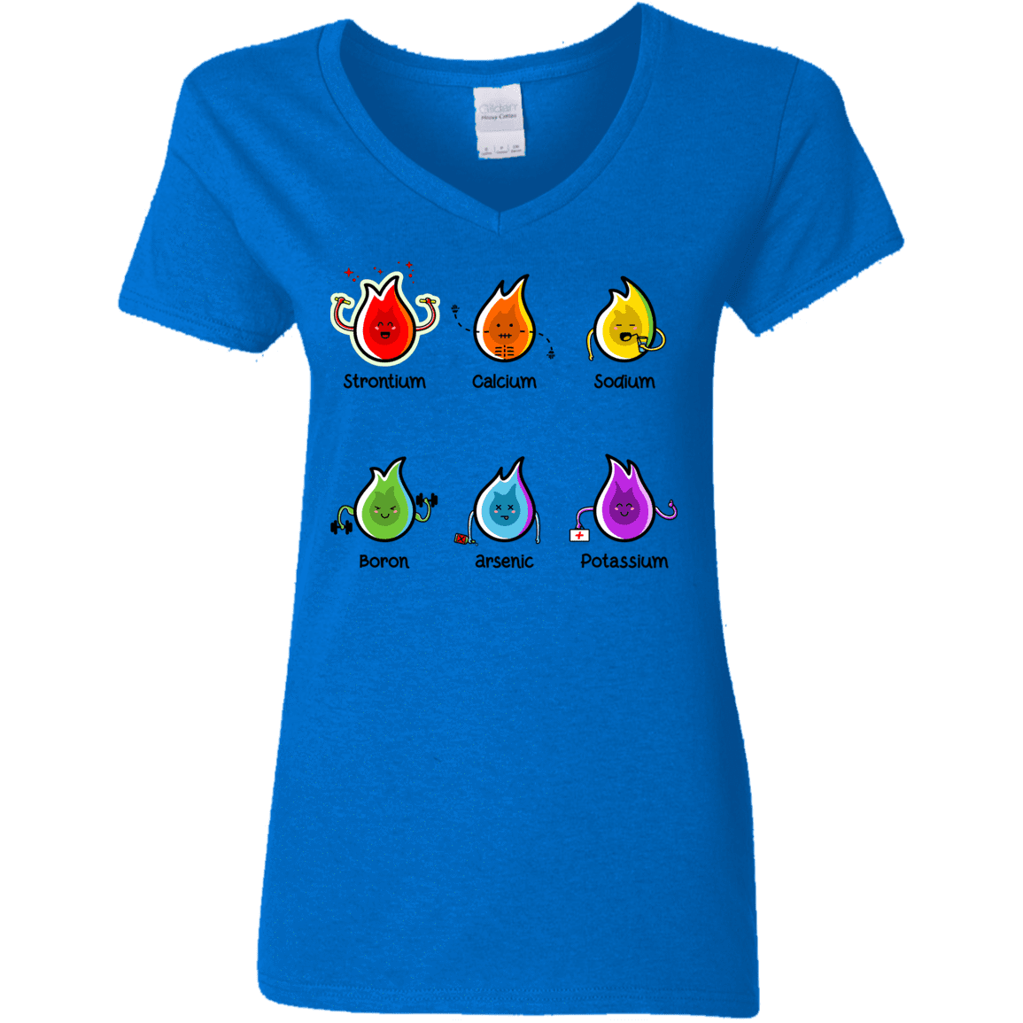 T-Shirts Royal / S Flaming Elements Science Women's V-Neck T-Shirt