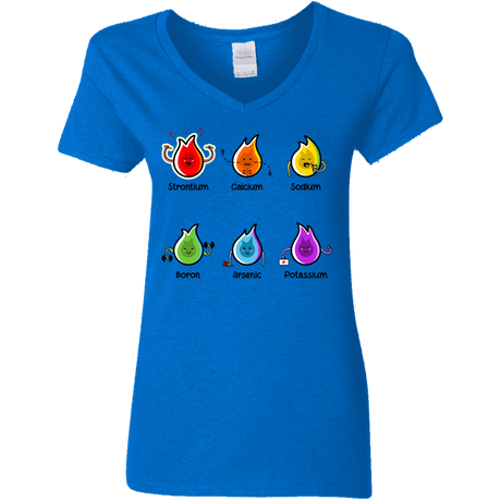 T-Shirts Royal / S Flaming Elements Science Women's V-Neck T-Shirt