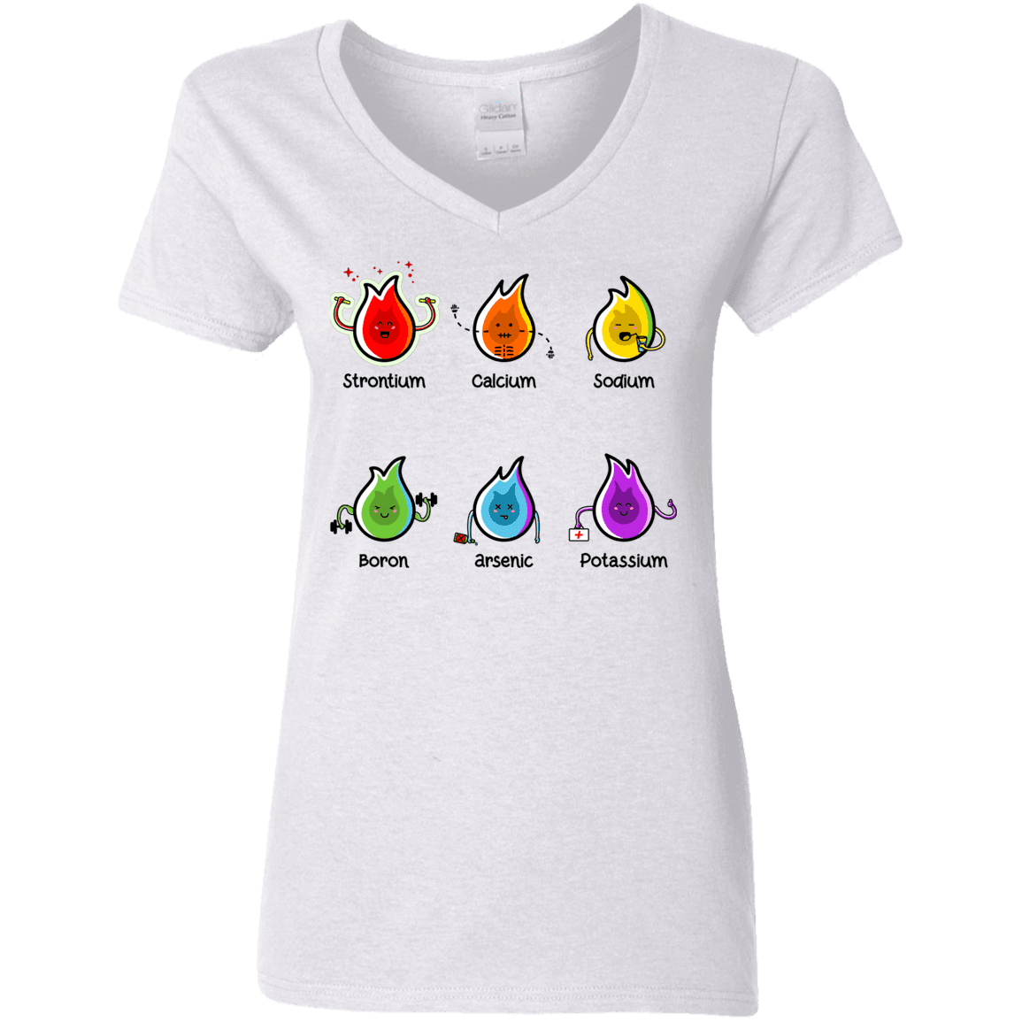 T-Shirts White / S Flaming Elements Science Women's V-Neck T-Shirt