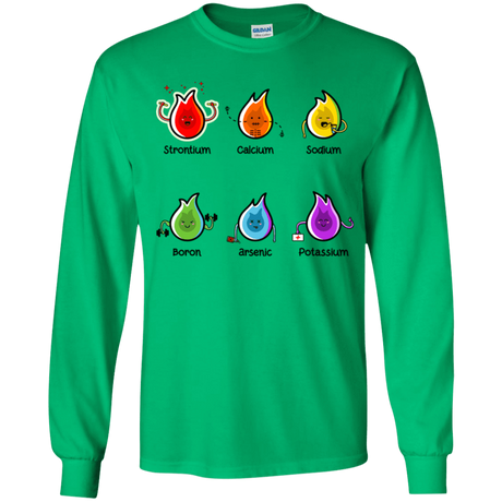 T-Shirts Irish Green / YS Flaming Elements Science Youth Long Sleeve T-Shirt