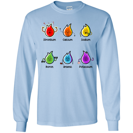 T-Shirts Light Blue / YS Flaming Elements Science Youth Long Sleeve T-Shirt